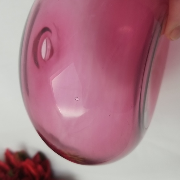 Pilgrim Glass Cranberry Squat Vase - Picture 7 of 14